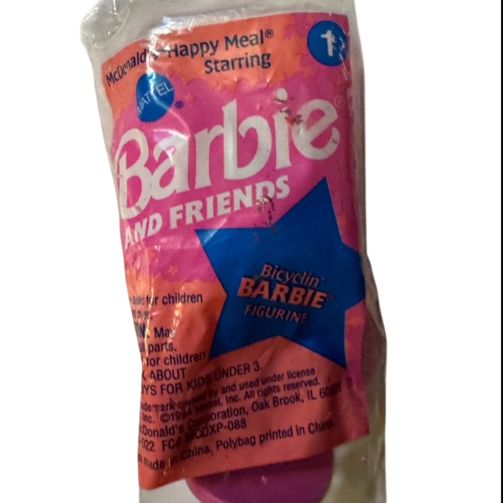 NIB Vintage Barbie & Friends: Bicyclin' Barbie 1994 McDonald's Happy Meal Toy